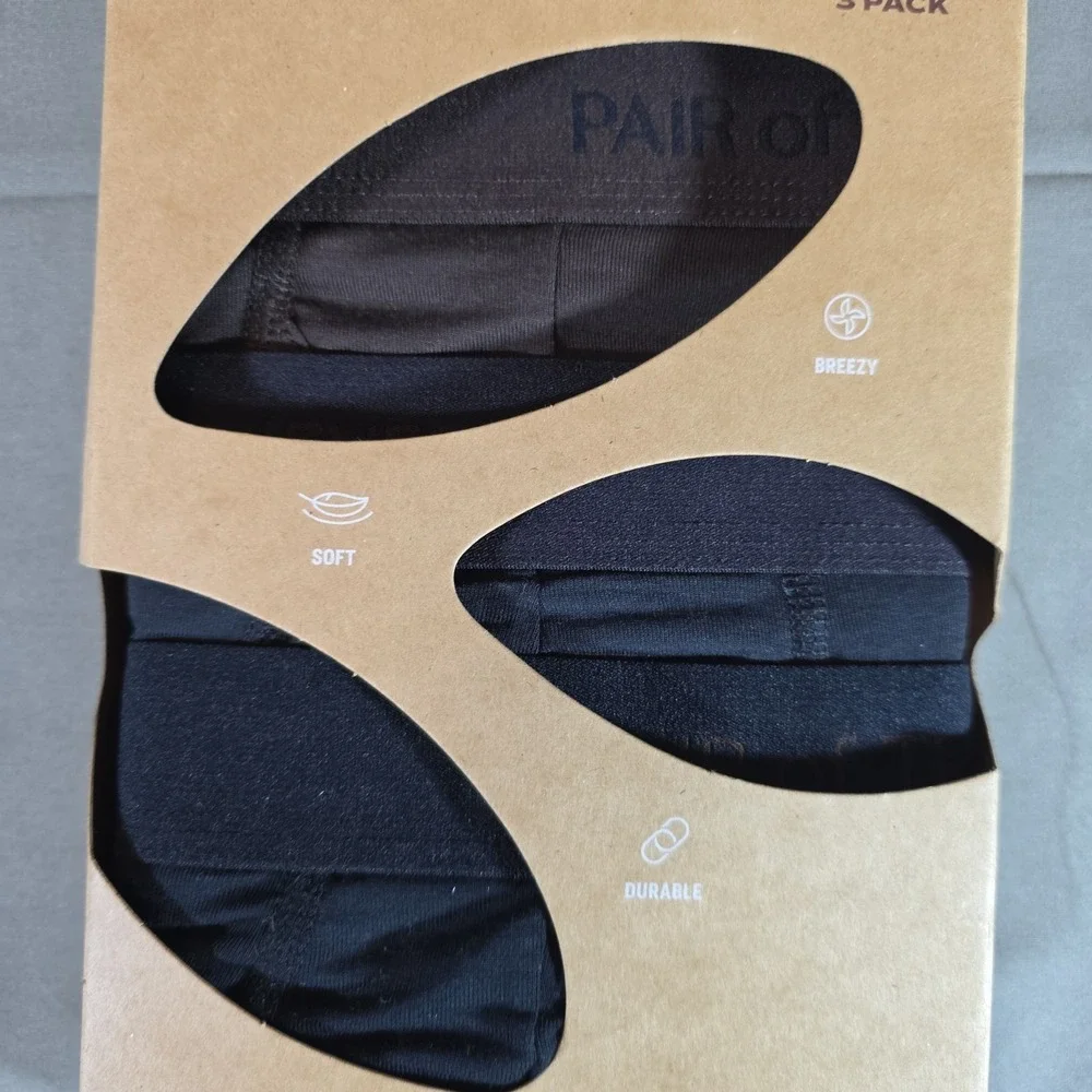 Pair Of Thieves Boxer Briefs Mens XL 38-40 Black/Brown 3 Pack Rayon Soft Bamboo